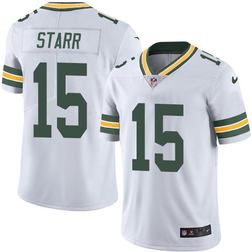 Nike Packers #15 Bart Starr White Men's Stitched NFL Vapor Untouchable Limited Jersey - Click Image to Close